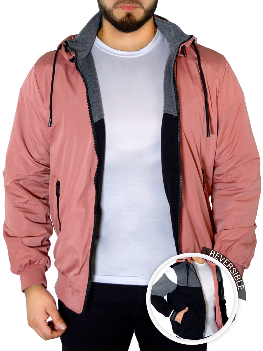 Foto 3 pulgar | Chamarra Térmica con Hoddie Doble Vista Coral para Hombre