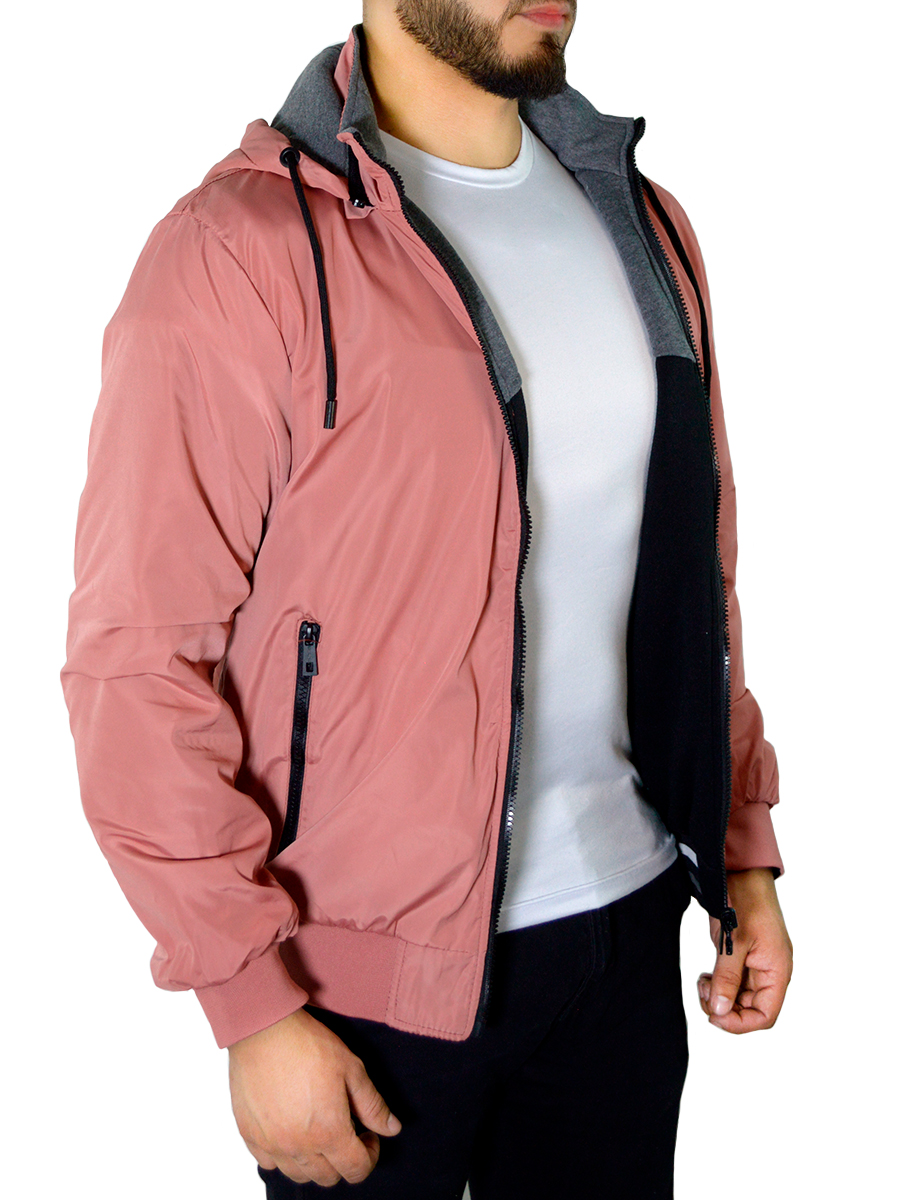 Foto 4 pulgar | Chamarra Térmica con Hoddie Doble Vista Coral para Hombre