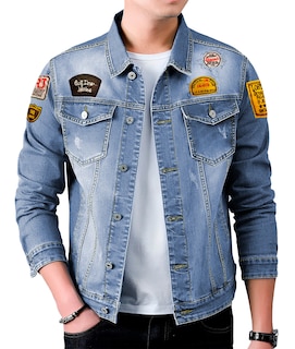 Foto 1 | Chamarra De Mezclilla Para Hombre Con Bolsillos Denim Azul Claro