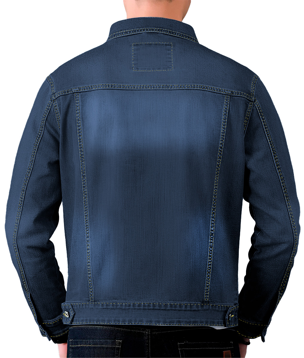 Foto 4 pulgar | Chamarra De Mezclilla Para Hombre Con Bolsillos Denim Azul Marino