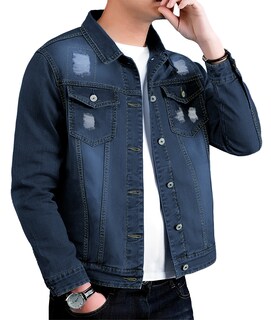 Foto 4 | Chamarra De Mezclilla Para Hombre Con Bolsillos Denim Azul Marino