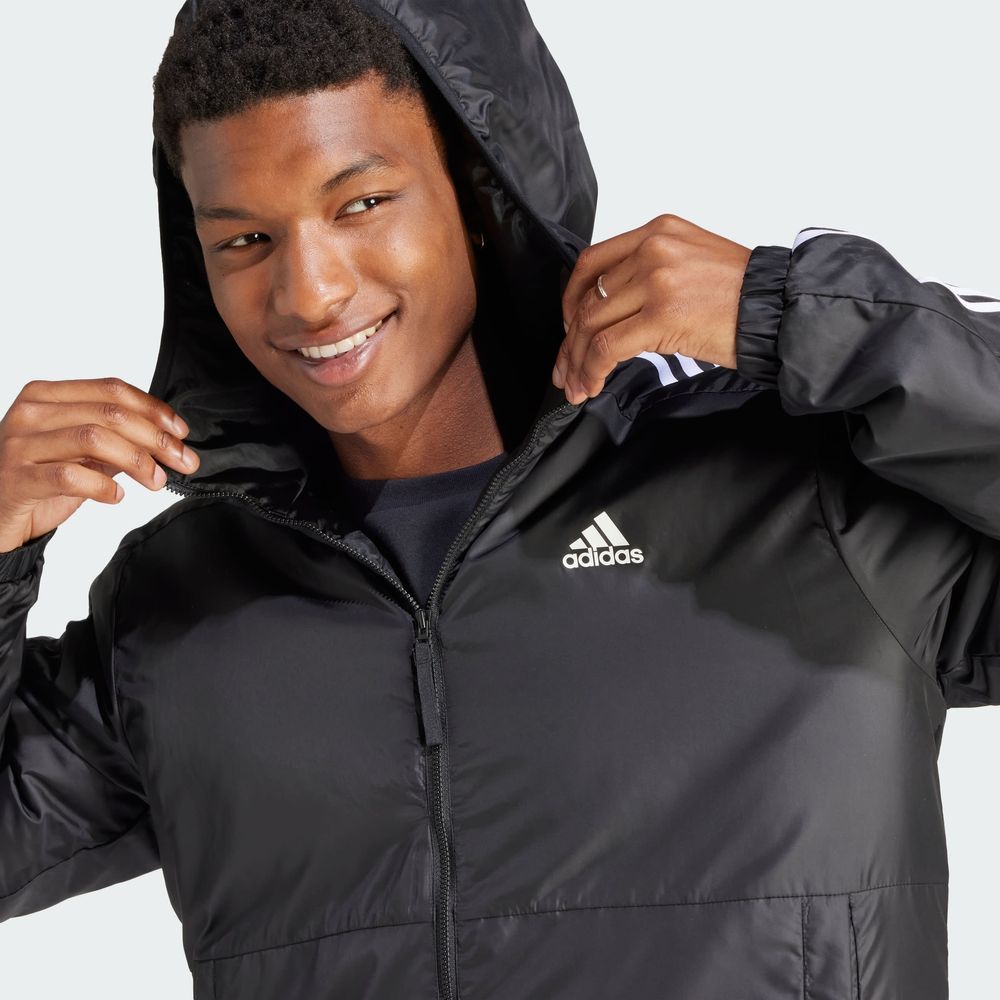 Foto 7 | Chamarra con Gorro Adidas Essentials 3 Negra para Hombre