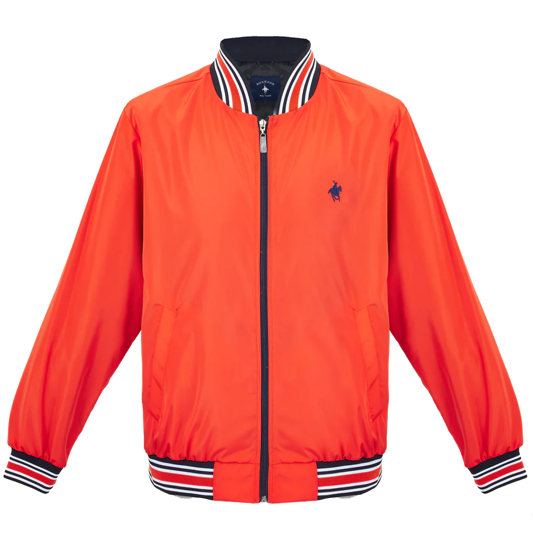 Chamarra Bomber Naranja Para Caballero Polo Team