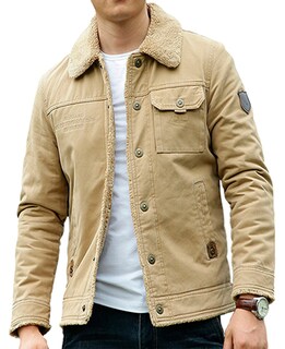 Foto 1 | Chamarra de Invierno con Peluche color Café para Hombre