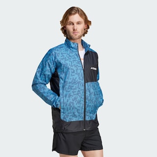 Foto 6 | Rompevientos Estampado Terrex Trail Running Adidas Azul Hombre