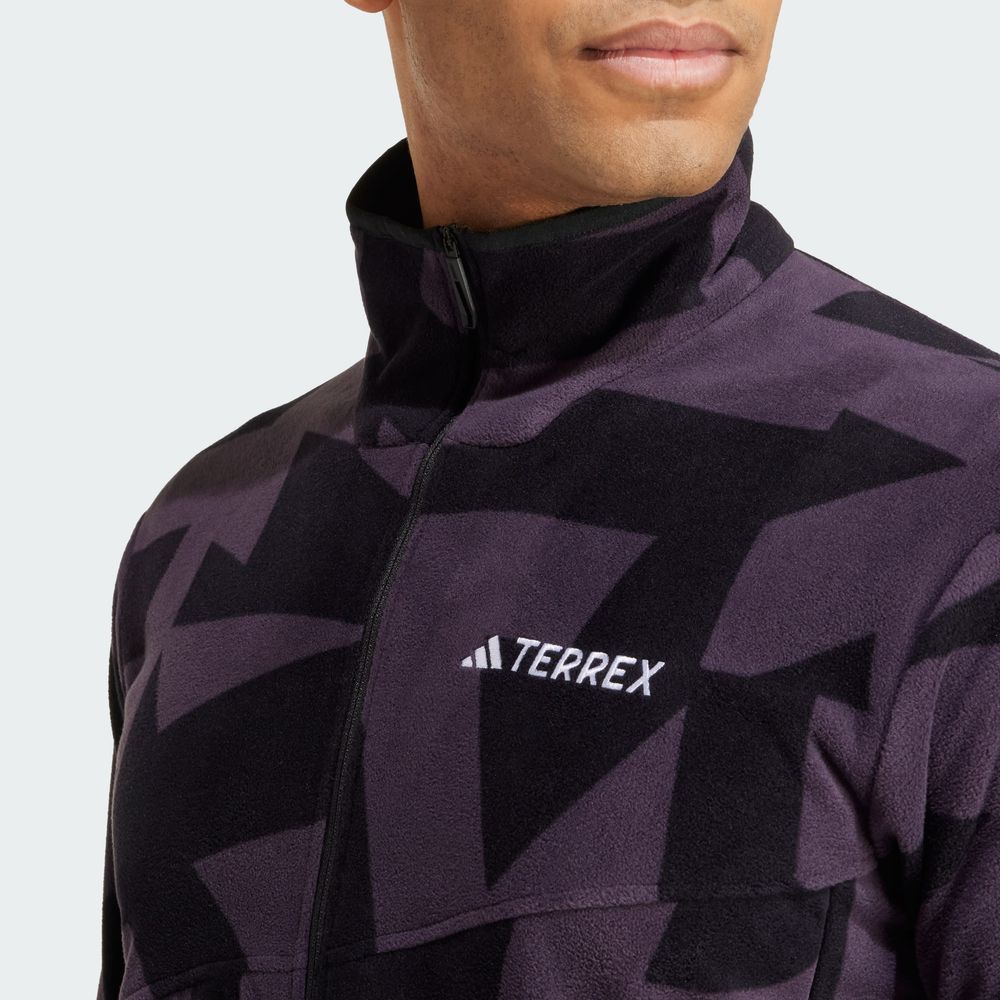 Foto 8 pulgar | Chamarra Adidas  Terrex Multi Printed Full-zip Fleece Violeta para Hombre