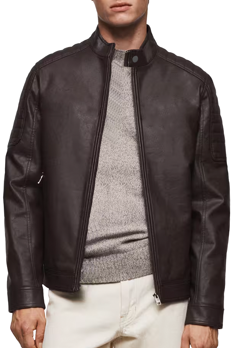 Chamarra Chaqueta Vinipiel Tipo Biker para Hombre