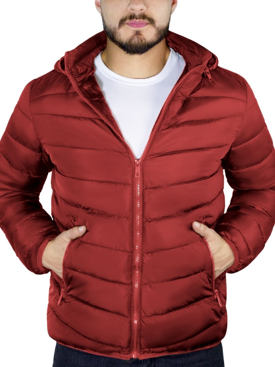 Foto 2 | Chamarra Basica Gorro Desmontable Hombre Rojo Tandera