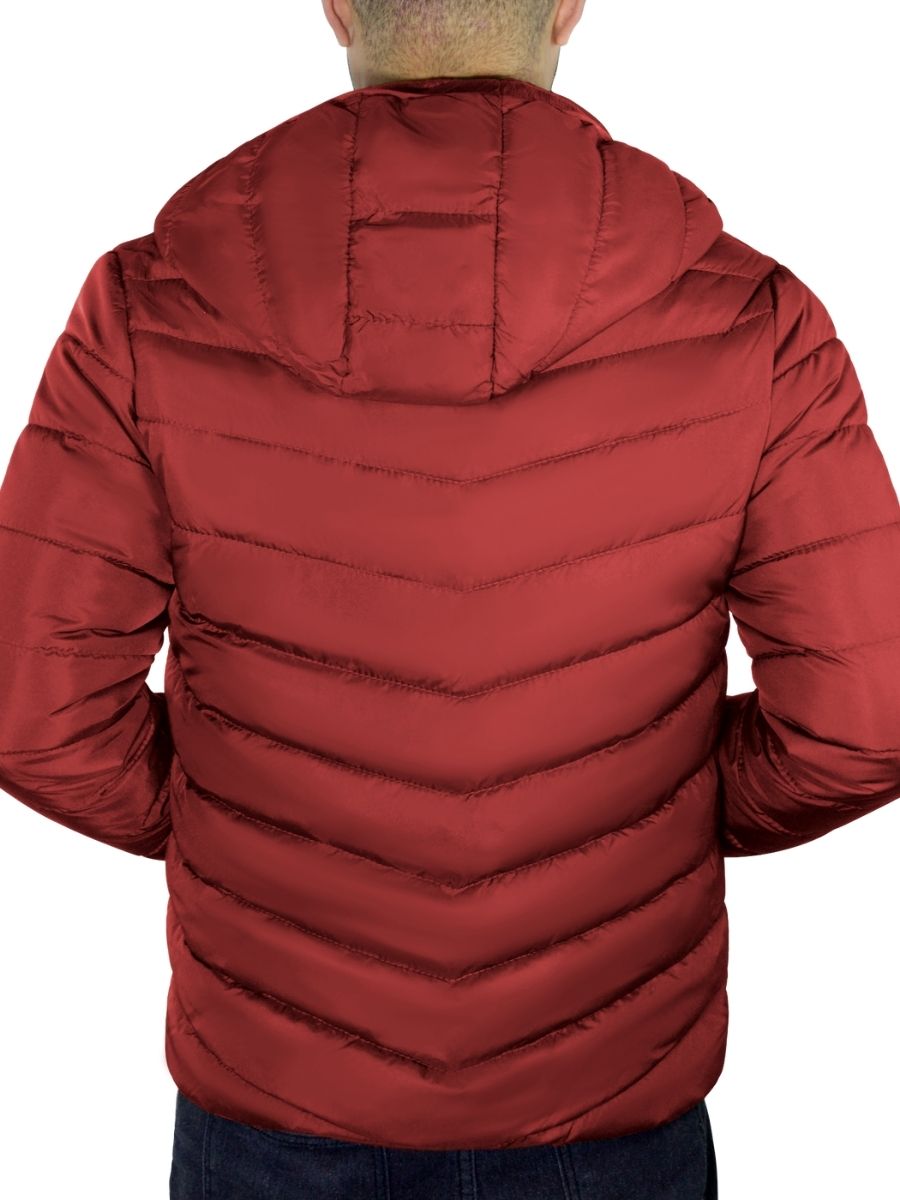 Foto 4 pulgar | Chamarra Basica Gorro Desmontable Hombre Rojo Tandera
