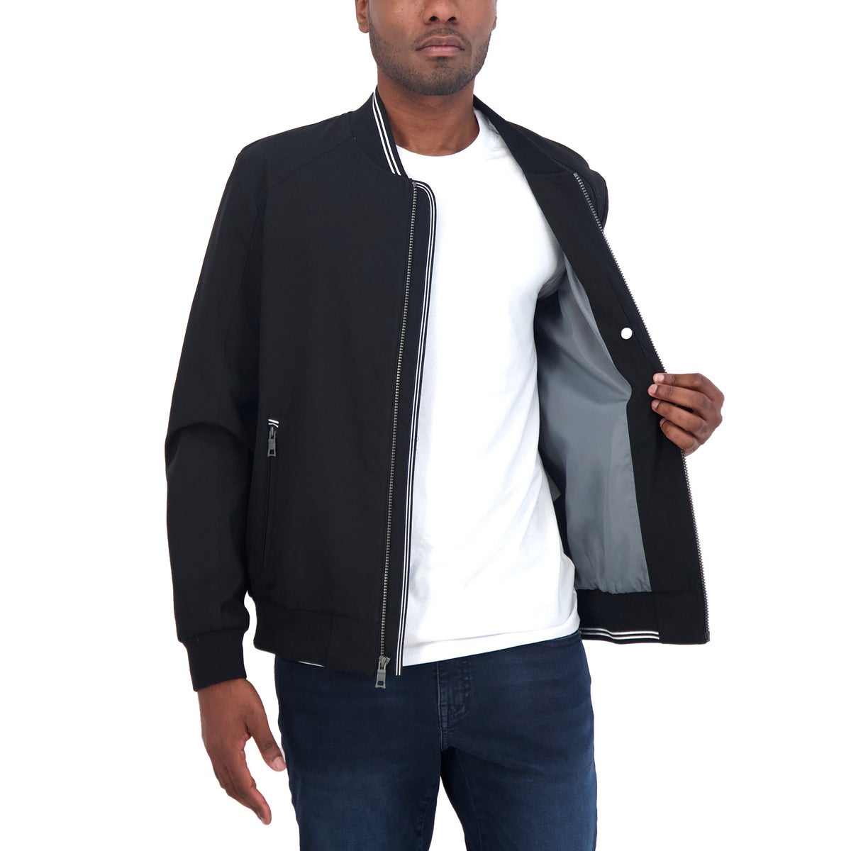 Foto 5 pulgar | Chamarra Nautica Bomber Jacket Resistente Al Agua Y Viento Color Negro