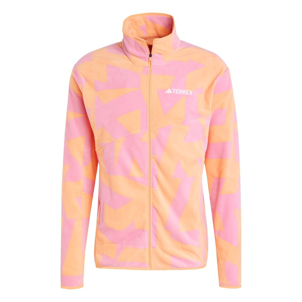 Foto 2 pulgar | Chamarra Terrex Multi Printed Full-zip Fleece Adidas Naranja Hombre