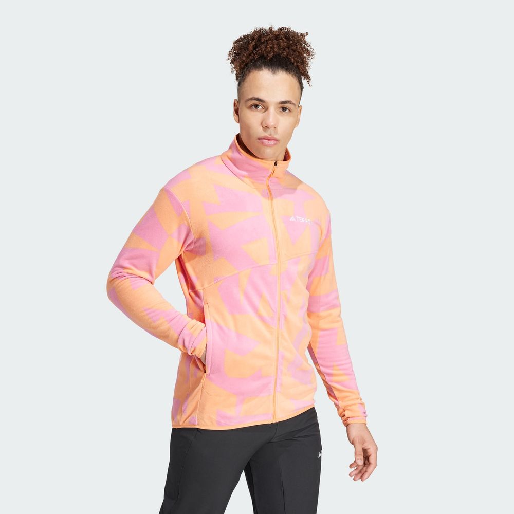 Foto 6 pulgar | Chamarra Terrex Multi Printed Full-zip Fleece Adidas Naranja Hombre