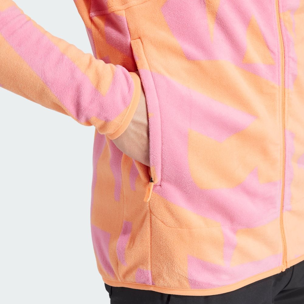 Foto 7 pulgar | Chamarra Terrex Multi Printed Full-zip Fleece Adidas Naranja Hombre