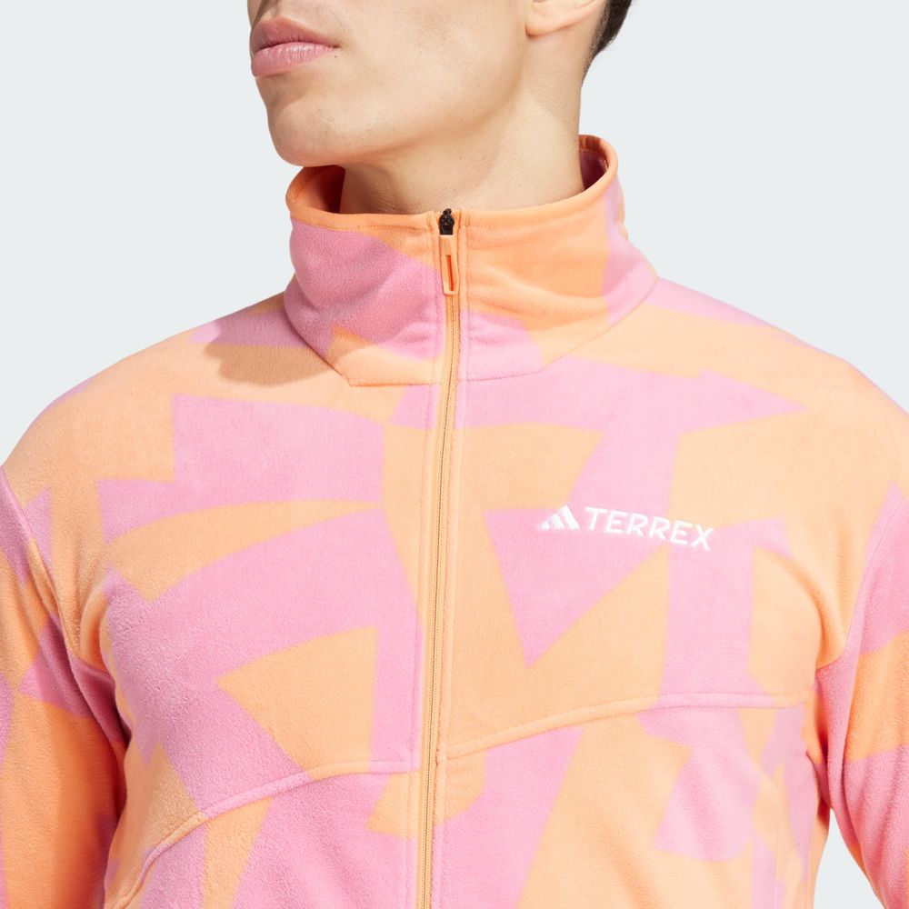 Foto 8 pulgar | Chamarra Terrex Multi Printed Full-zip Fleece Adidas Naranja Hombre