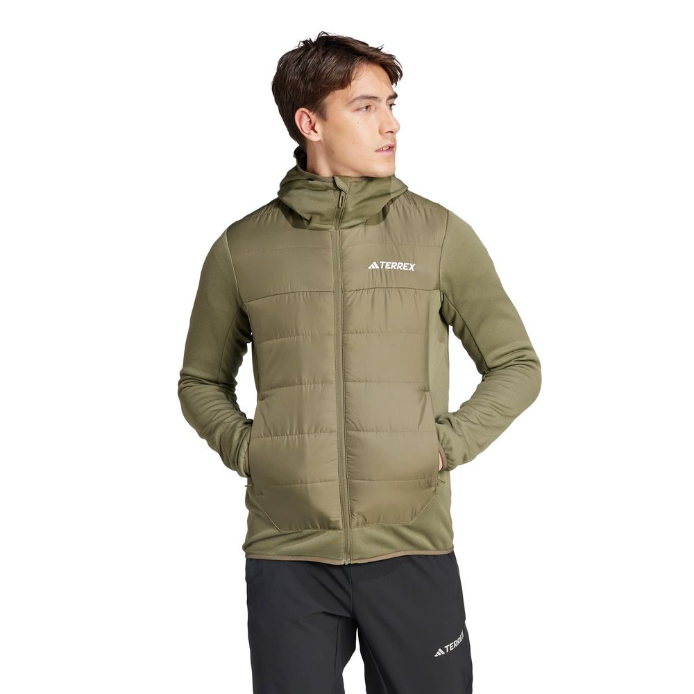 Foto 2 | Chamarra Térmica Con Gorro Terrex Multi Hybrid Adidas Verde Hombre