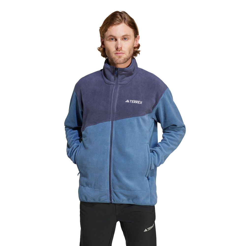 Foto 2 | Chamarra Terrex Multi Cierre Frontal Fleece Adidas Azul Hombre