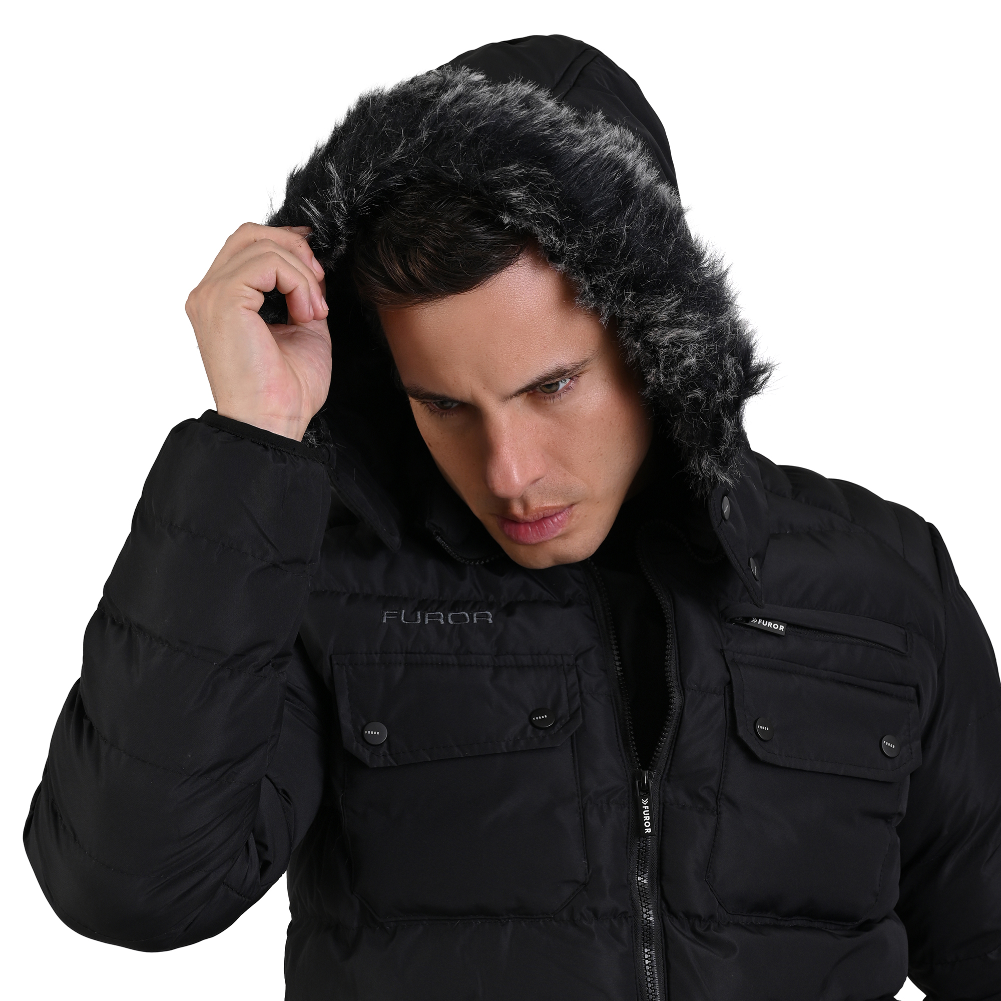 Foto 2 | Chamarra Para Caballero Con Gorro De Peluche Marca Furor 100% Original