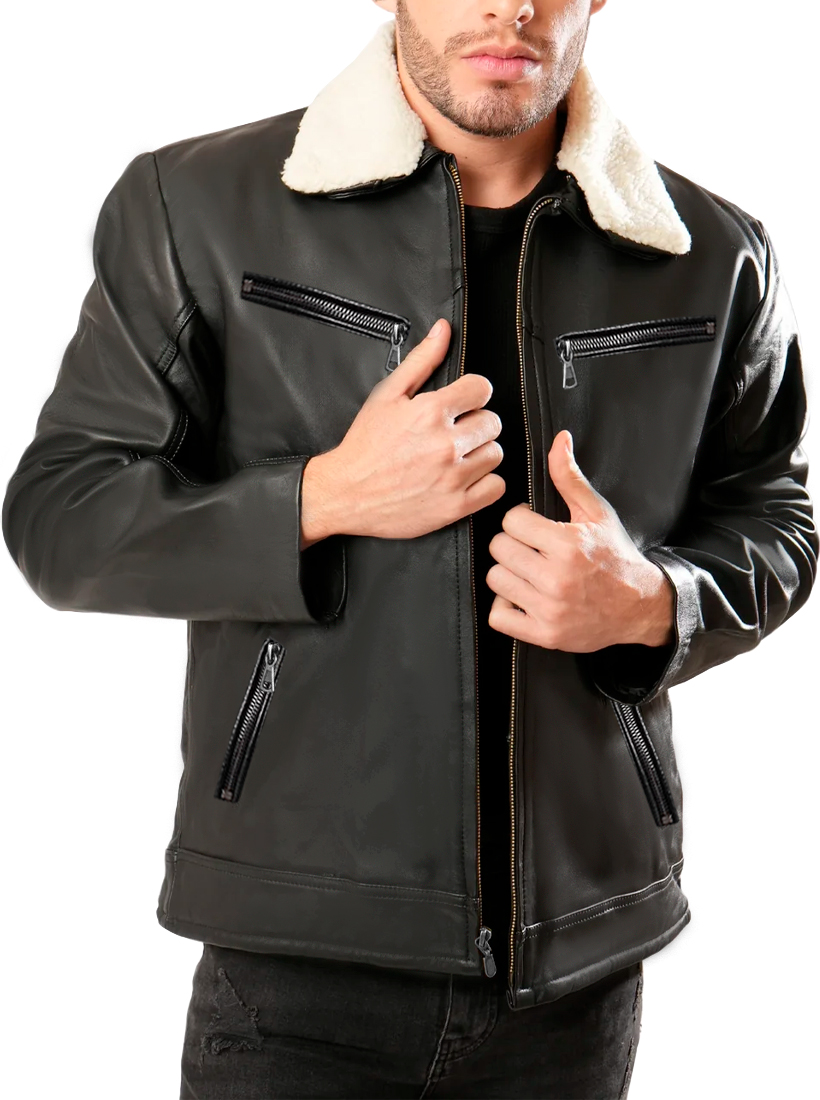 Chamarra Shendy Vendy Vinipiel Tipo Biker  para Hombre