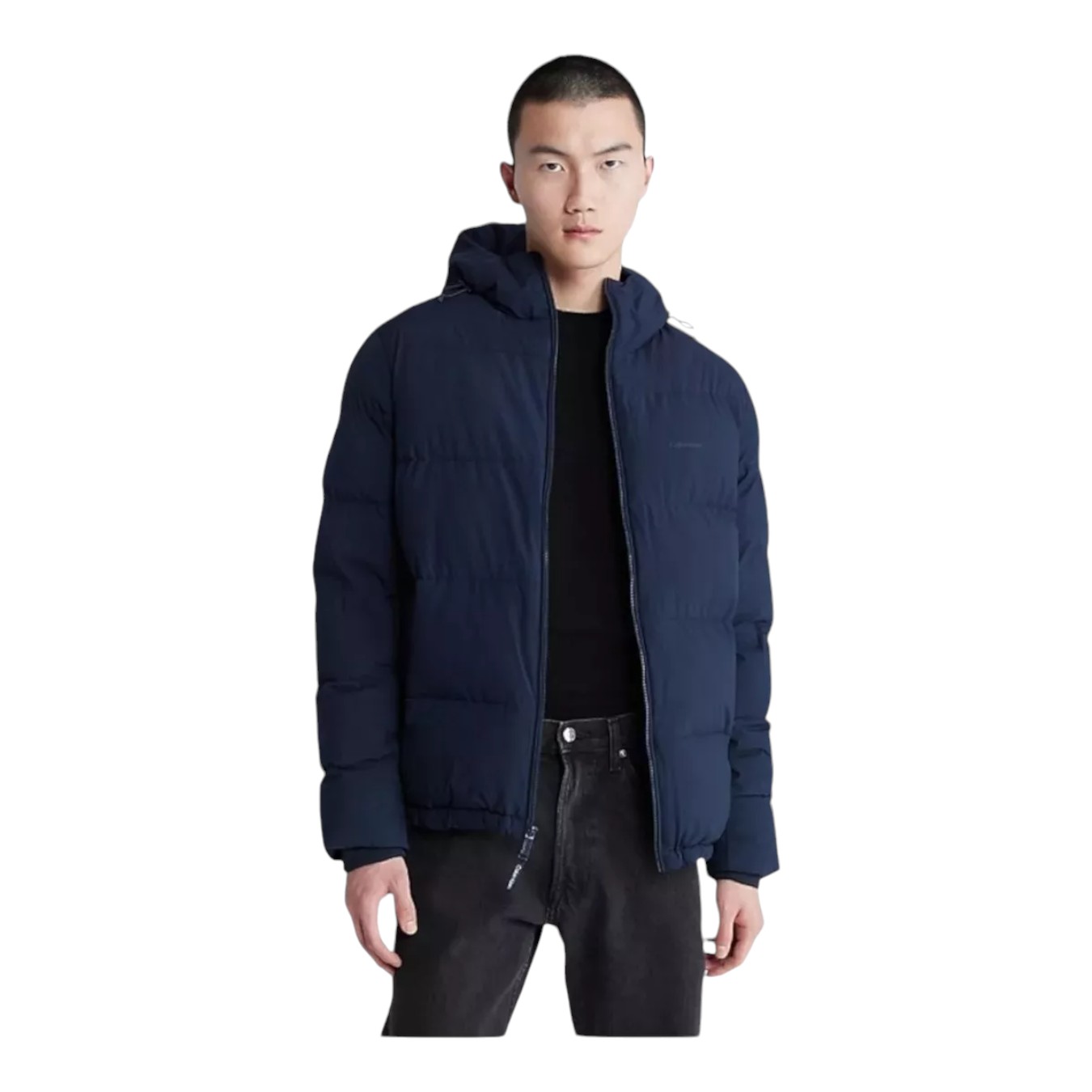 Chamarra Calvin Klein Puffer Jacket Con Gorro Invierno Para Hombre