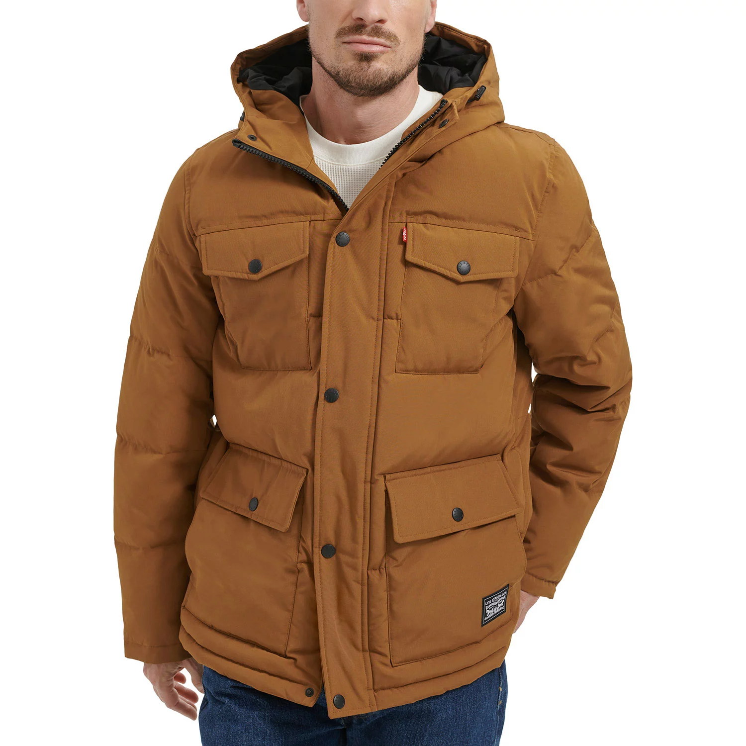 Foto 3 pulgar | Chamarra Levi's Parka Alcolchada Resistente Con Gorro Ajustable Estilo Y Confort Chaqueta Para Hombre