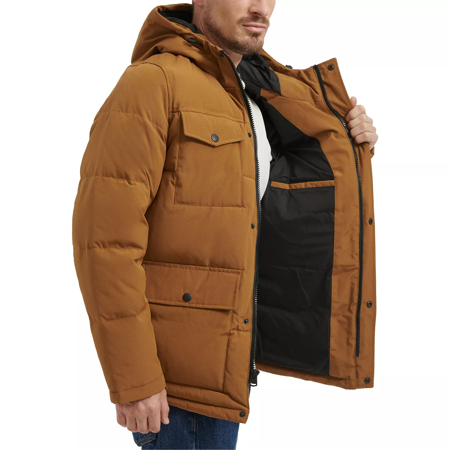 Foto 5 pulgar | Chamarra Levi's Parka Alcolchada Resistente Con Gorro Ajustable Estilo Y Confort Chaqueta Para Hombre