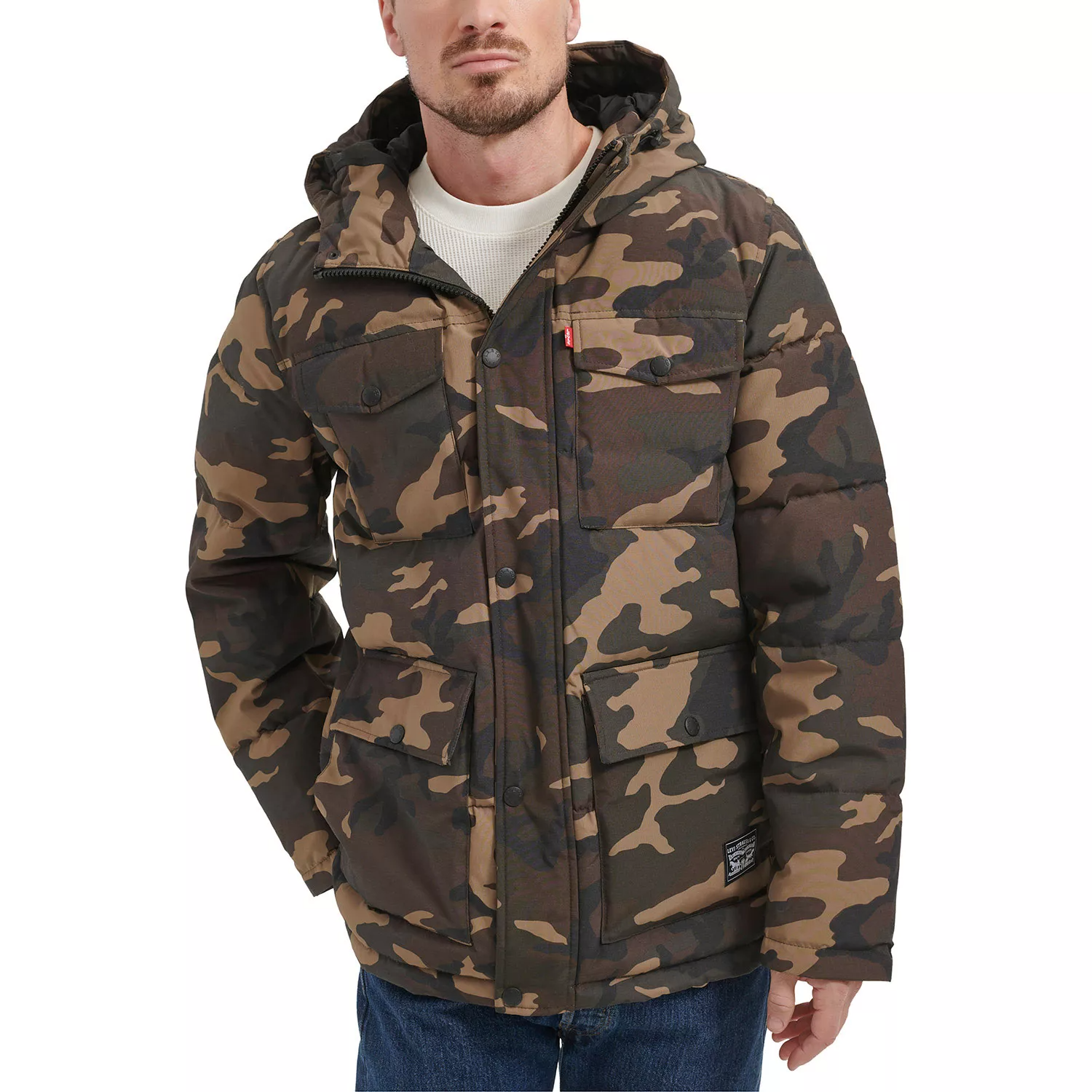 Foto 4 pulgar | Chamarra Levi's Parka Alcolchada Resistente Con Gorro Ajustable Estilo Y Confort Chaqueta Para Hombre