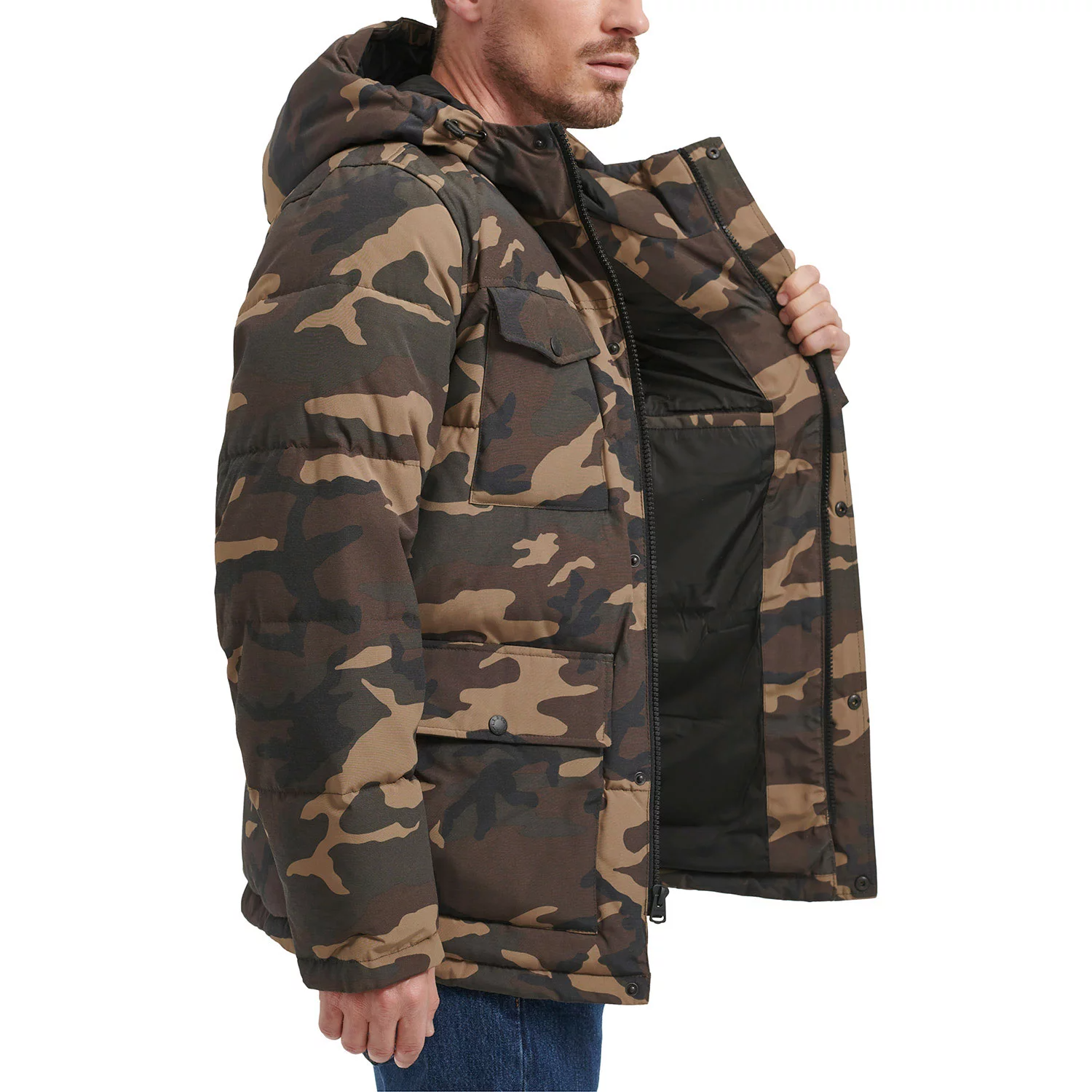 Foto 6 | Chamarra Levi's Parka Alcolchada Resistente Con Gorro Ajustable Estilo Y Confort Chaqueta Para Hombre