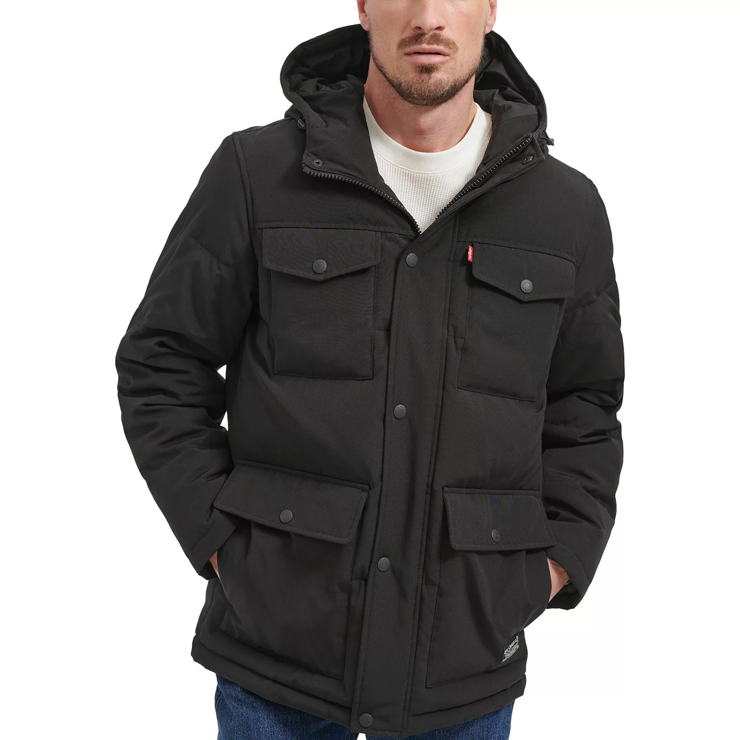 Foto 3 pulgar | Chamarra Levi's Parka Alcolchada Resistente Con Gorro Ajustable Estilo Y Confort Chaqueta Para Hombre