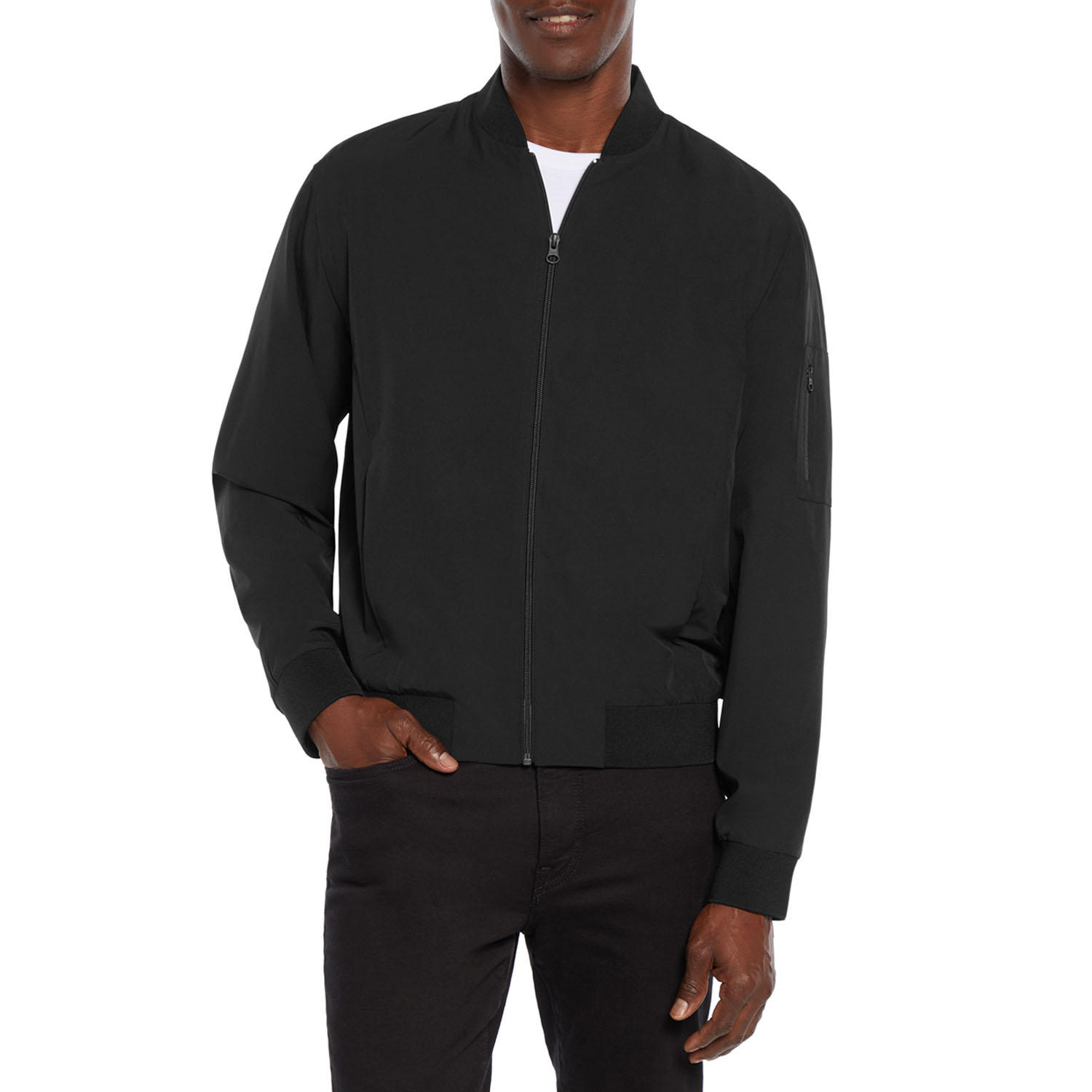 Foto 2 pulgar | Chamarra Express Bomber Ligera Chaqueta Elegante Para Hombre Lightweight Bomber Pitch Black