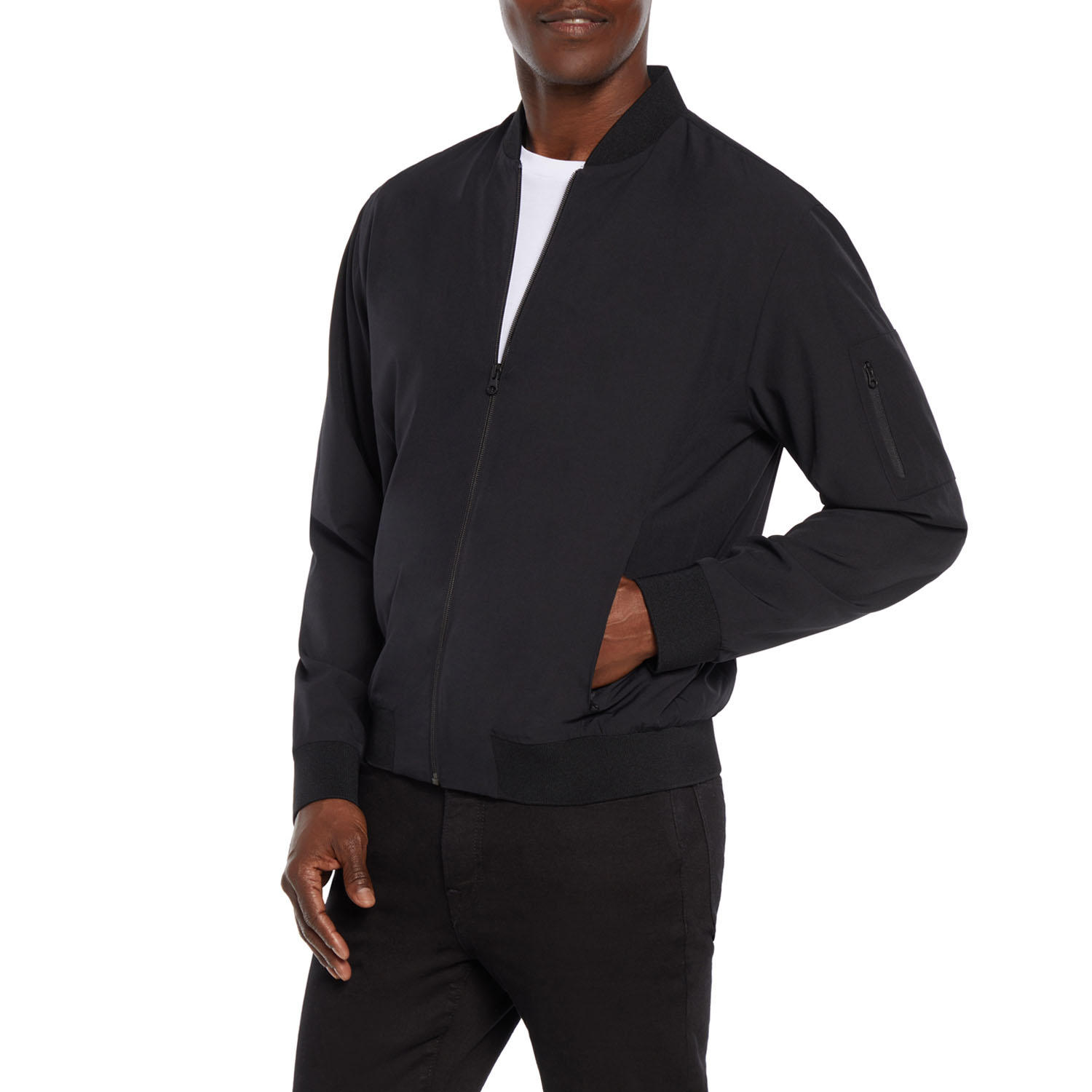 Foto 4 pulgar | Chamarra Express Bomber Ligera Chaqueta Elegante Para Hombre Lightweight Bomber Pitch Black