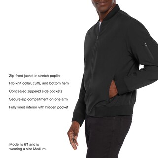 Foto 4 | Chamarra Express Bomber Ligera Chaqueta Elegante Para Hombre Lightweight Bomber Pitch Black