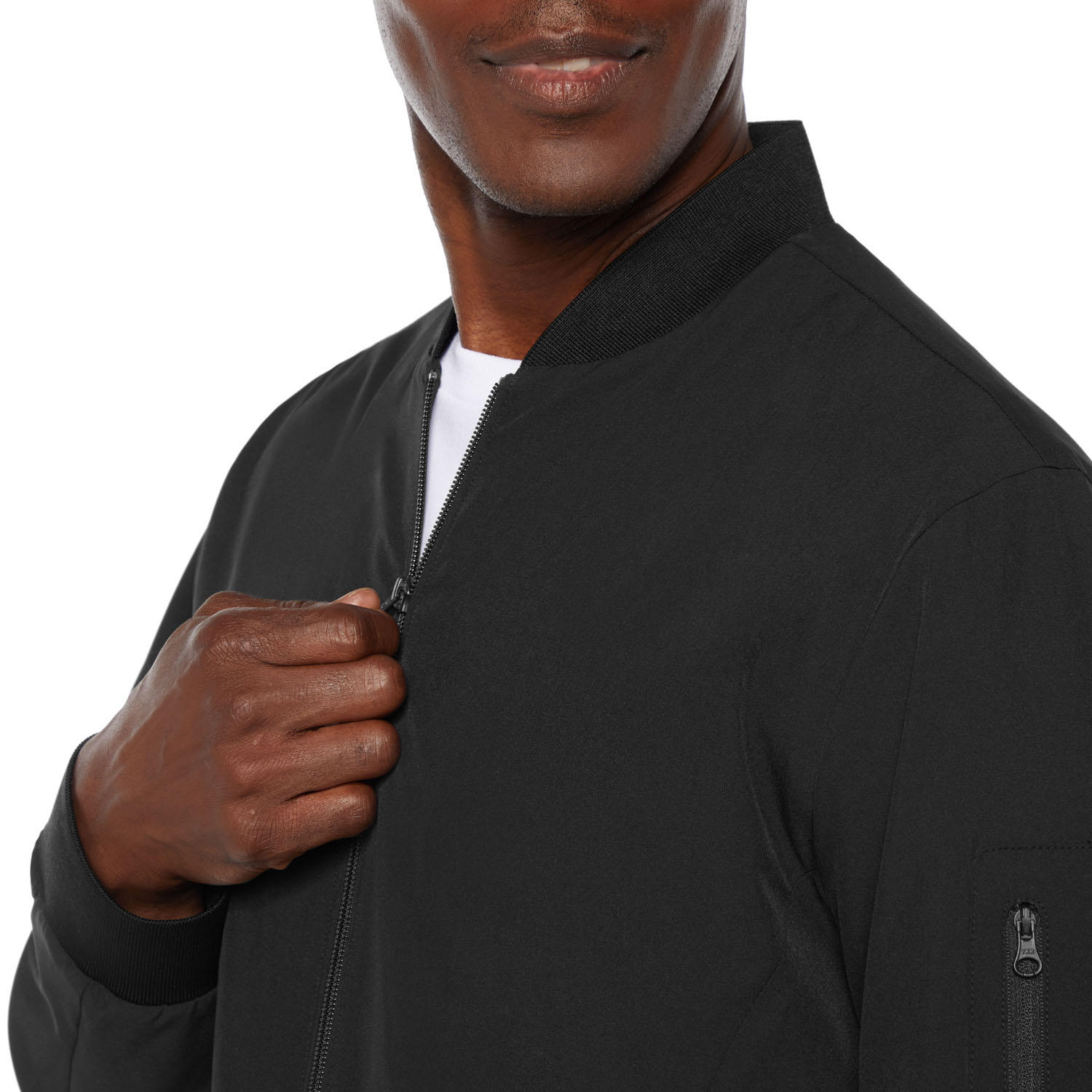 Foto 7 pulgar | Chamarra Express Bomber Ligera Chaqueta Elegante Para Hombre Lightweight Bomber Pitch Black