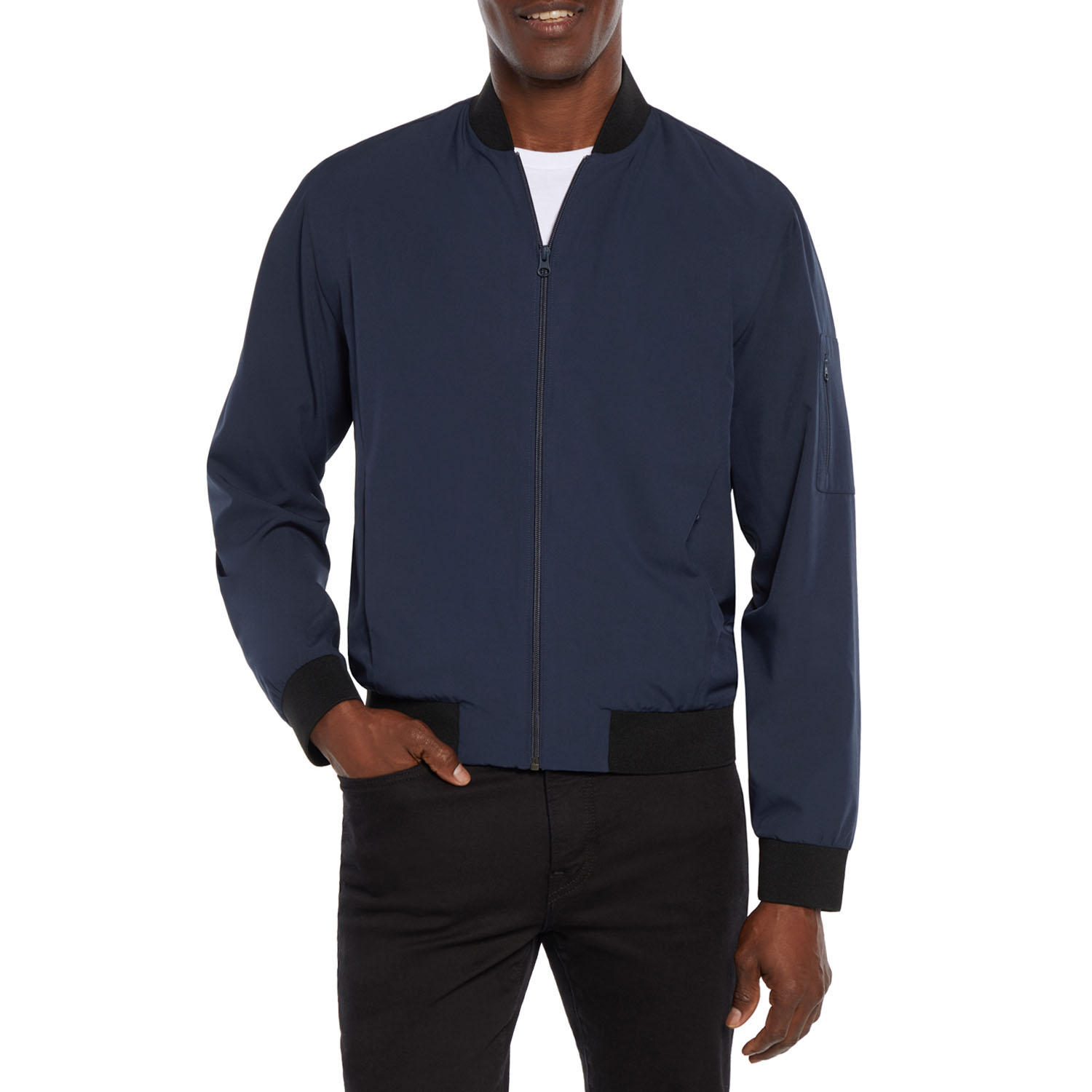 Foto 1 | Chamarra Express Bomber Ligera Azul para Hombre