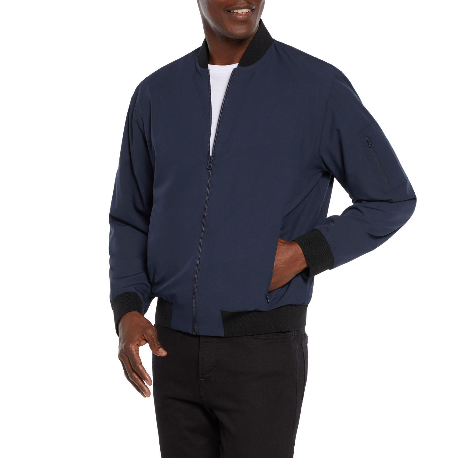 Foto 3 | Chamarra Express Bomber Ligera Azul para Hombre
