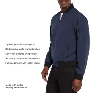 Foto 4 | Chamarra Express Bomber Ligera Azul para Hombre