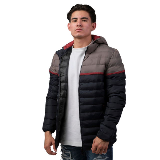 Chamarra Casual Benziny Para Hombre Bpj03-gris-rojo-azul Marino