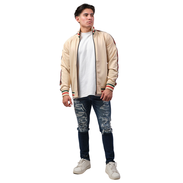 Foto 6 pulgar | Chamarra Casual Moderno Beige para Hombre