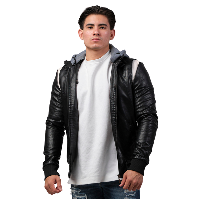 Foto 2 pulgar | Chamarra Casual Moderno Negra para Hombre