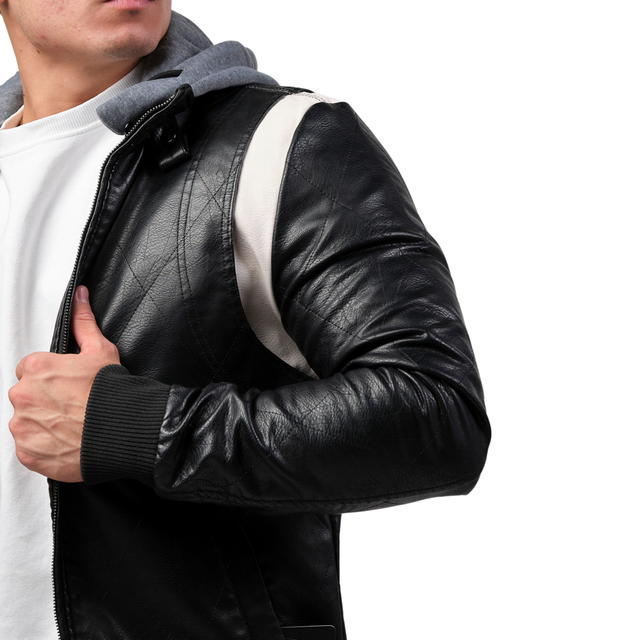 Foto 3 pulgar | Chamarra Casual Moderno Negra para Hombre