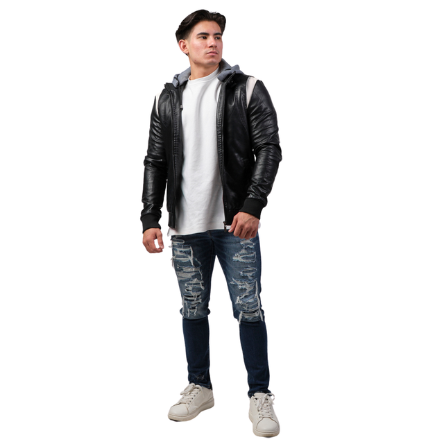 Foto 6 pulgar | Chamarra Casual Moderno Negra para Hombre