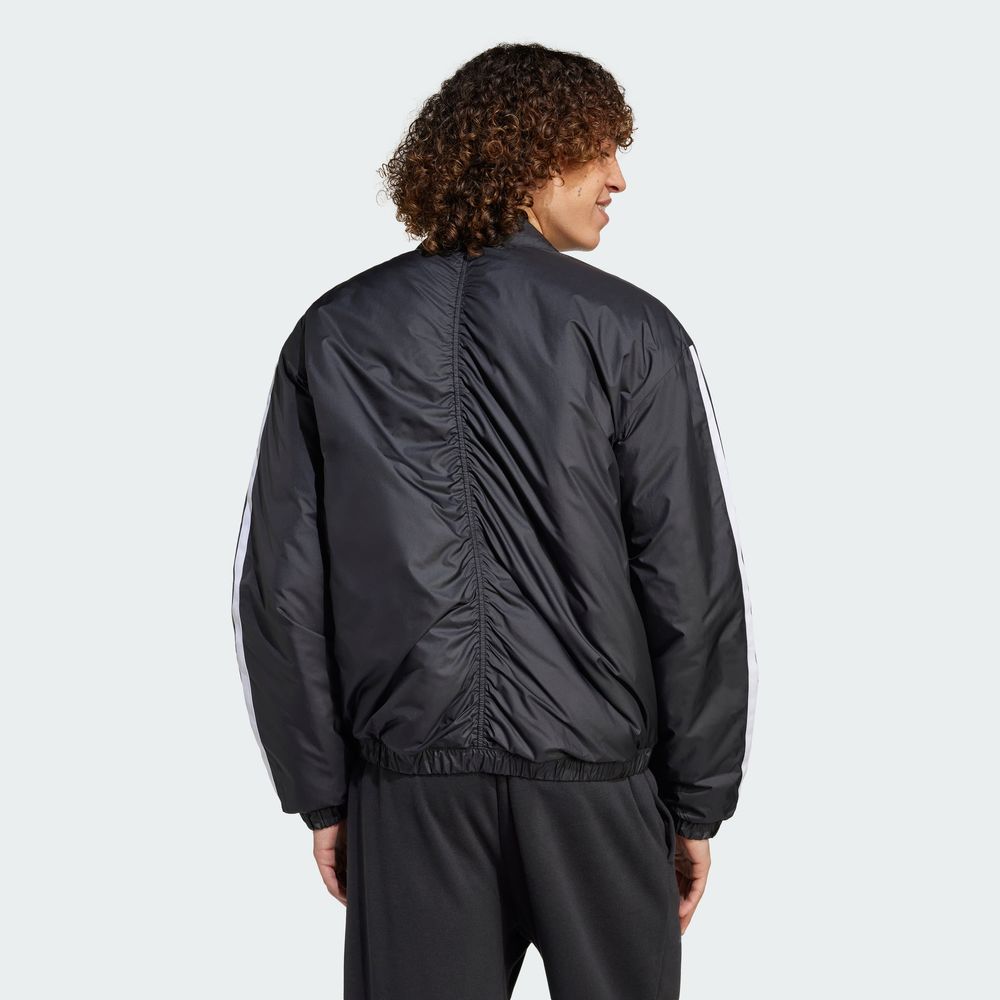 Foto 5 pulgar | Chamarra Bómber Térmica Essentials 3 Franjas Adidas Negro Hombre