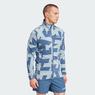 Foto 5 | Chamarra Terrex Multi Printed Full-zip Fleece Adidas Gris Hombre