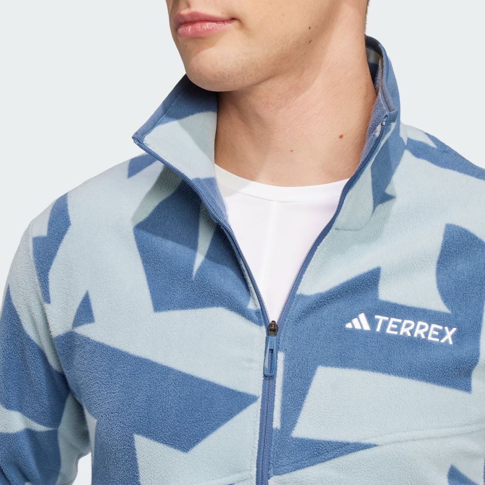 Foto 7 | Chamarra Terrex Multi Printed Full-zip Fleece Adidas Gris Hombre