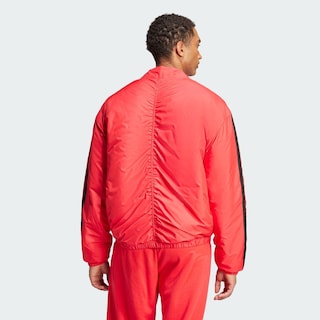 Foto 4 | Chamarra Bómber Térmica Essentials 3 Franjas Adidas Rojo Hombre