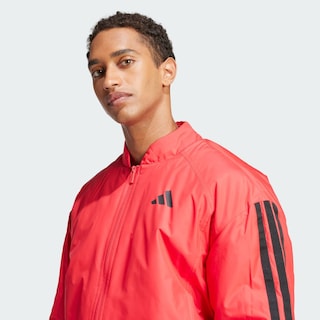 Foto 7 | Chamarra Bómber Térmica Essentials 3 Franjas Adidas Rojo Hombre