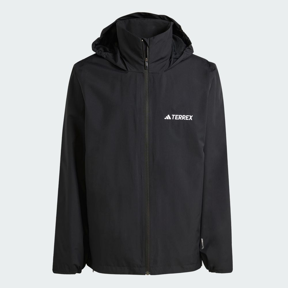 Foto 4 pulgar | Chamarra Para Lluvia Multi Essentials 2l Adidas Negro Hombre