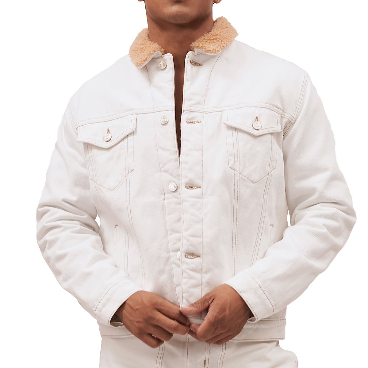 Foto 2 pulgar | Chamarra de Mezclilla Mchk 8073 Blanca para Hombre