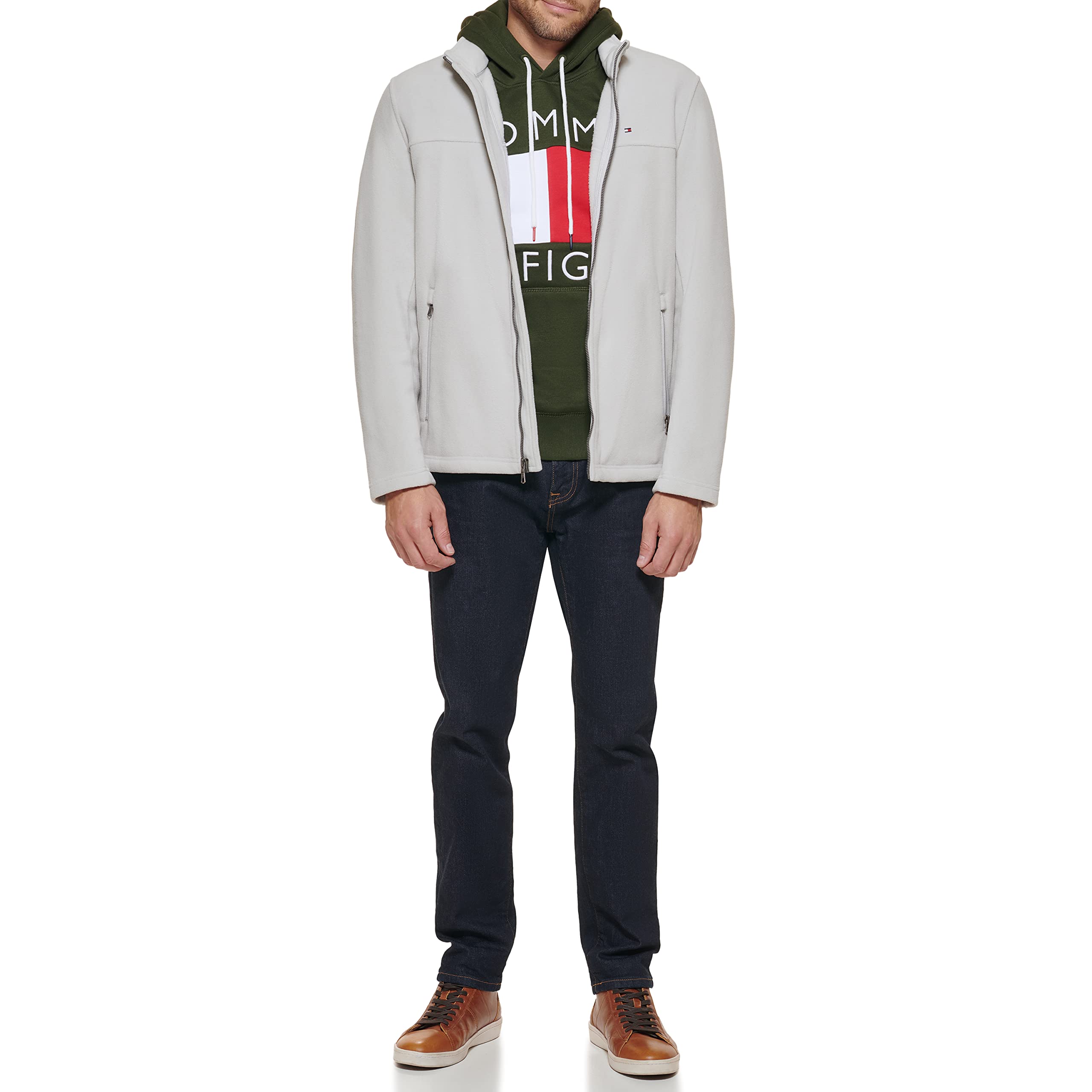 Foto 5 | Chaqueta Tommy Hilfiger De Forro Polar Clásico Con Cremallera Frontal Para Hombre - Venta Internacional.