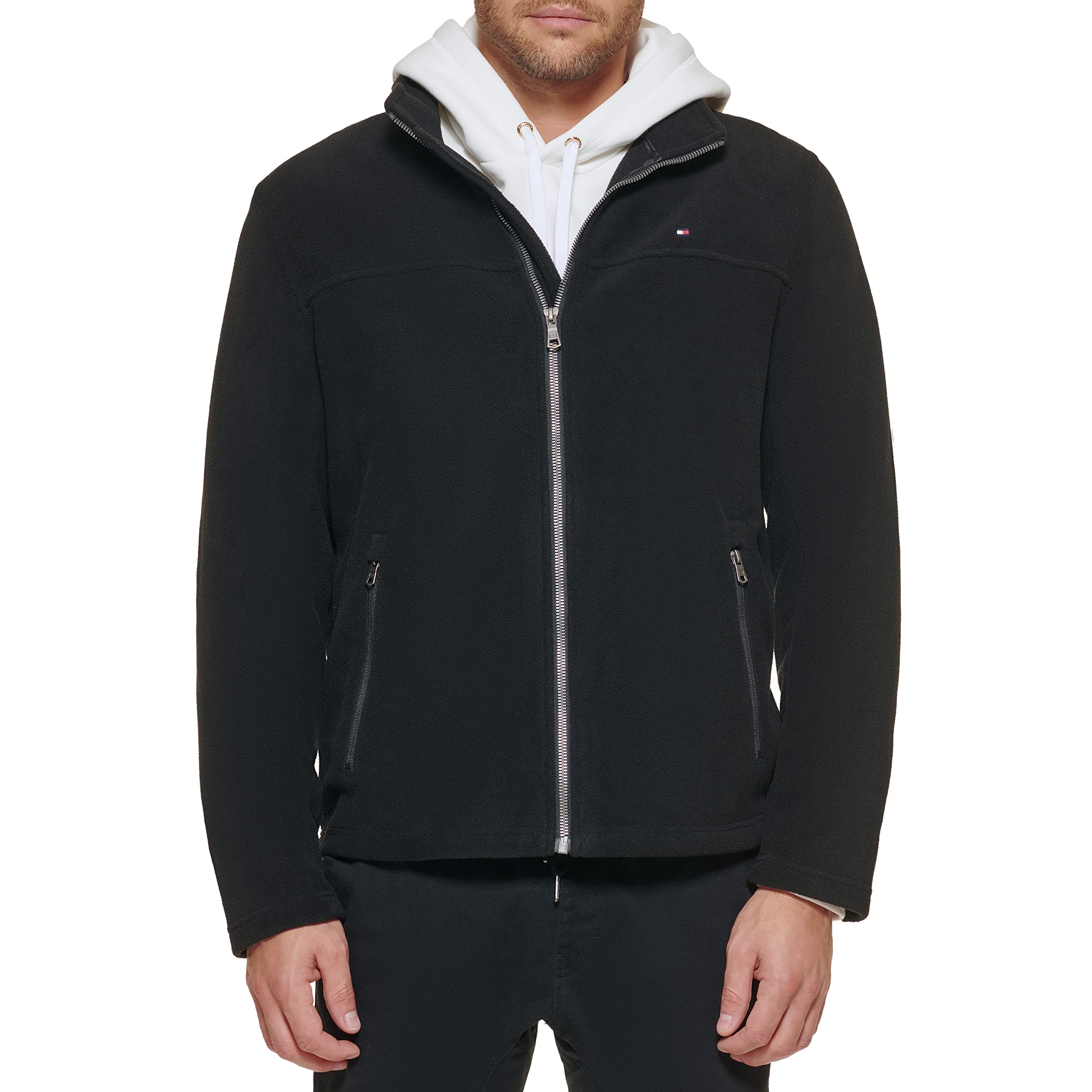 Foto 2 pulgar | Chaqueta Tommy Hilfiger Clásica Con Cremallera Frontal, Forro Polar, Negra - Venta Internacional.