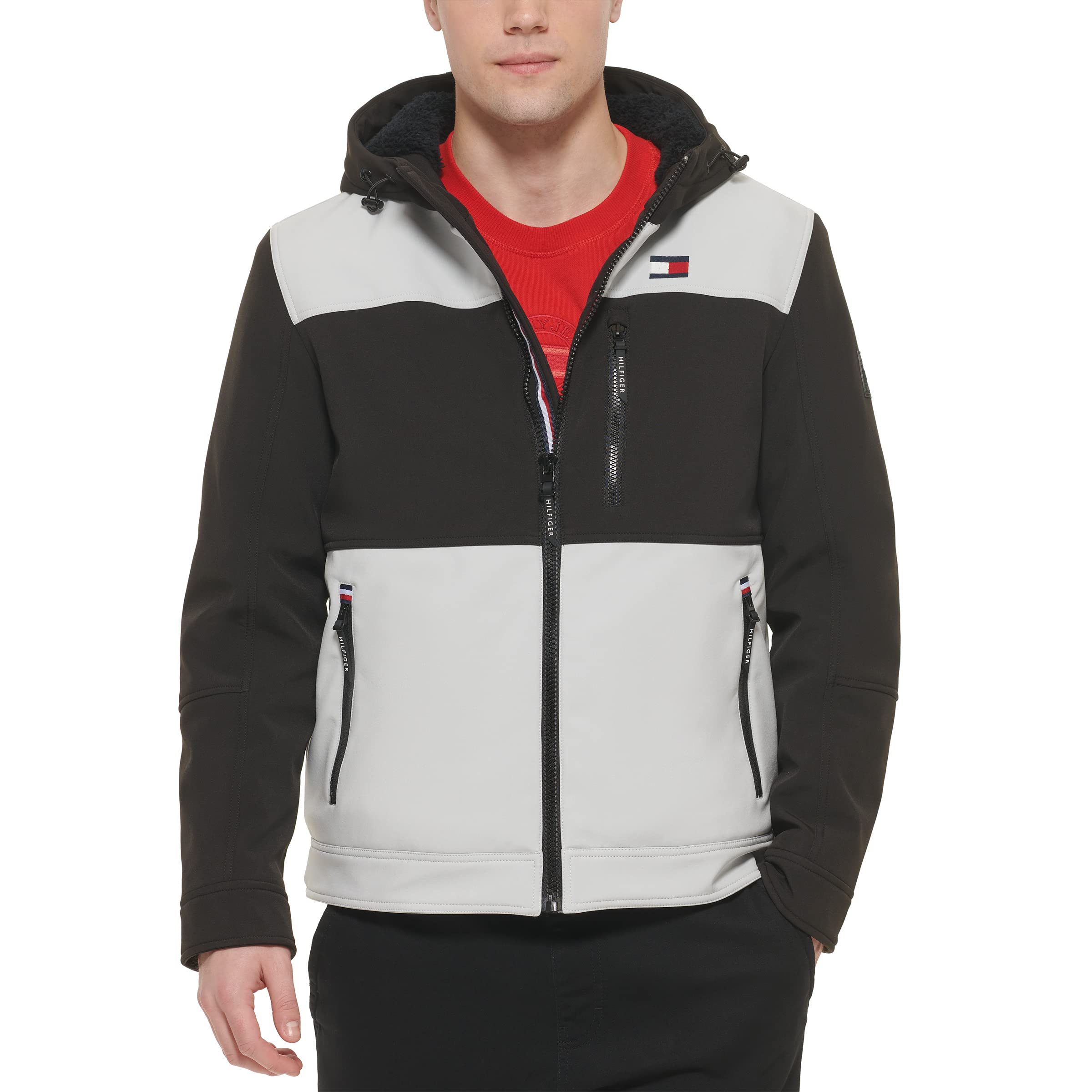 Chaqueta Tommy Hilfiger Para Hombre Con Relleno De Tela Blanda Negra, Talla M - Venta Internacional.